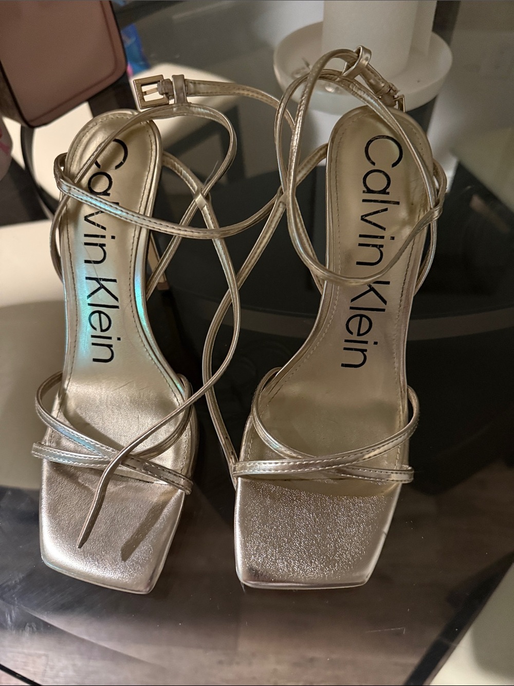 Calvin Klein Women's Tegin Strappy High Stiletto Dress Sandals